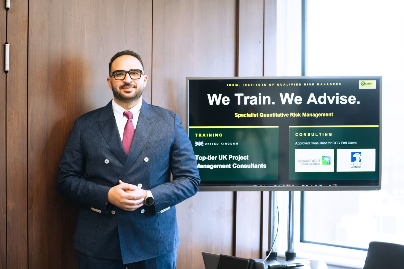 Rami Salem, founder of IQRM, presenting the IQRM training and advisory remit