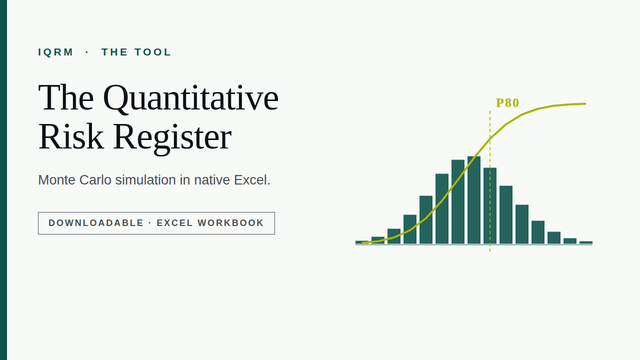The Quantitative Risk Register Excel workbook cover