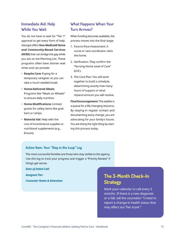 The Caregiver’s Financial Lifeline Handbook Example Page 2