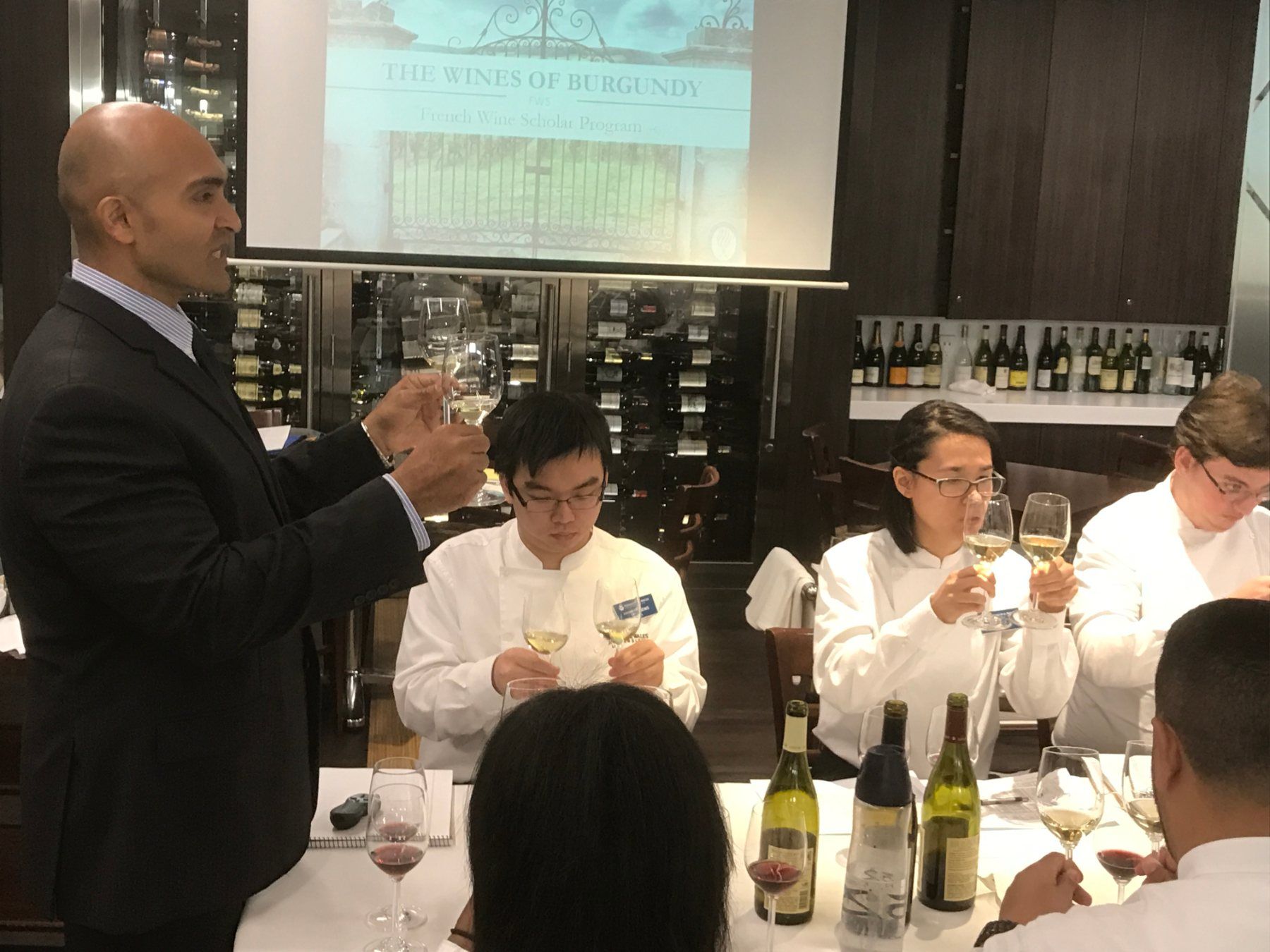 Dr. Gershwin Narraidoo teaching the French Wine Scholar program on Burgundy