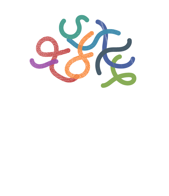 twigged illustration of the side profile of a head and neck, showing interconnected coloured lines where the brain would be