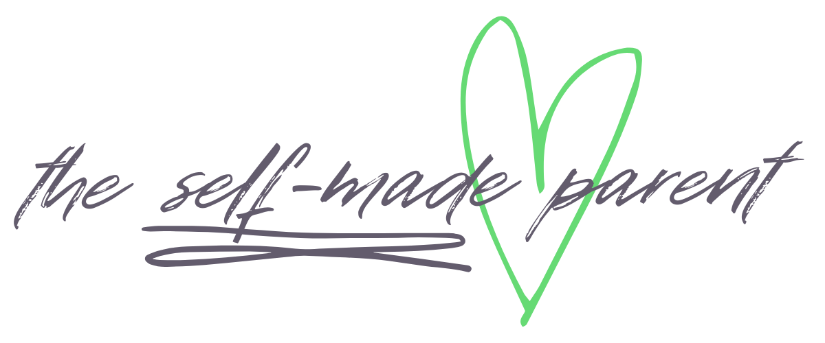 The Self Made Parent logo with a green heart