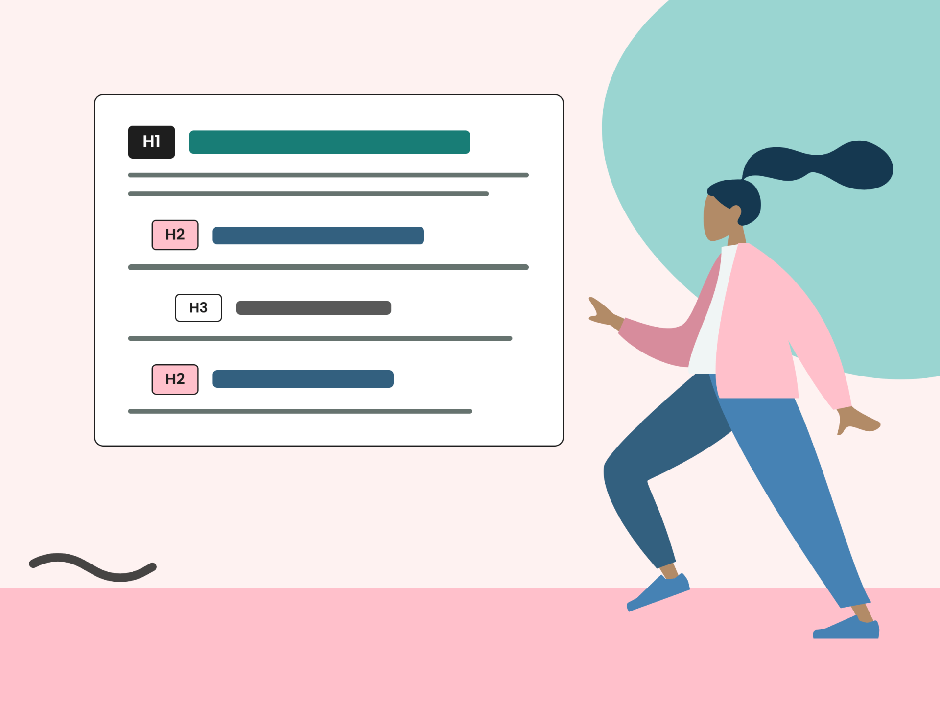 A content designer uses heading hierarchy.