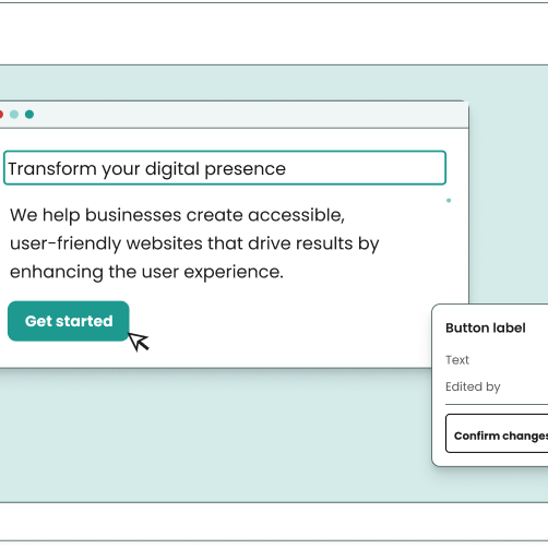 Microcopy update for a modal on transforming digital presence
