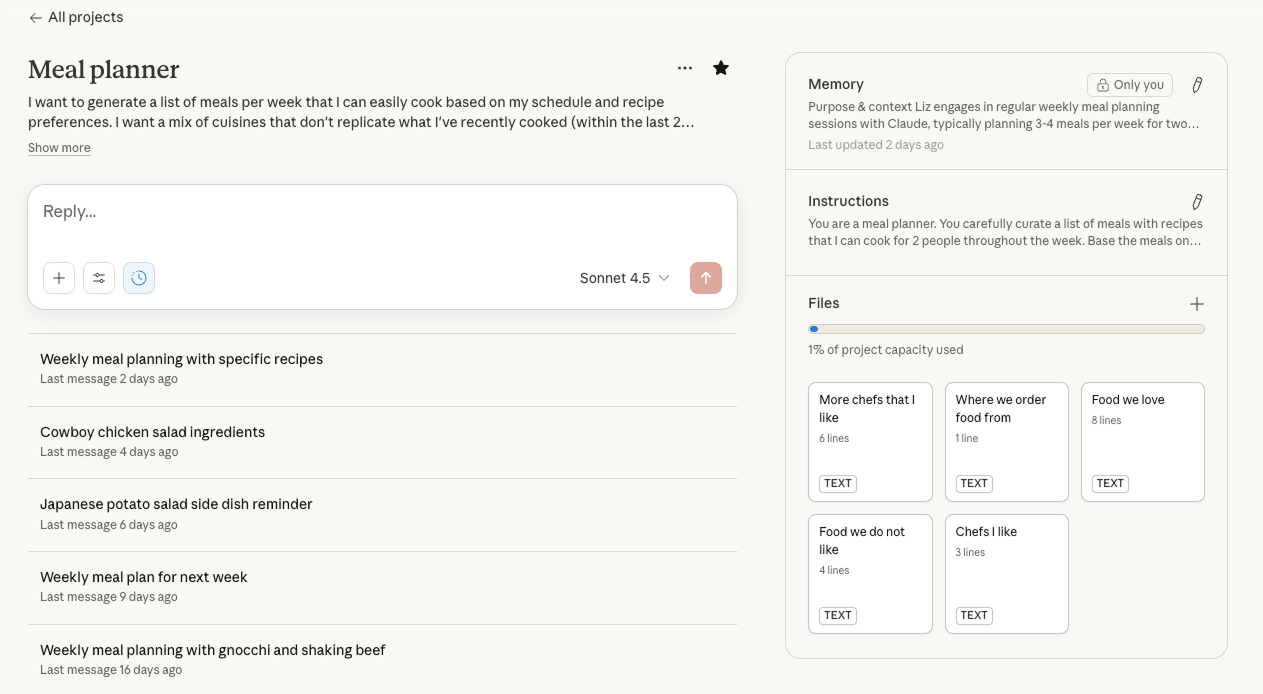Claude AI user interface