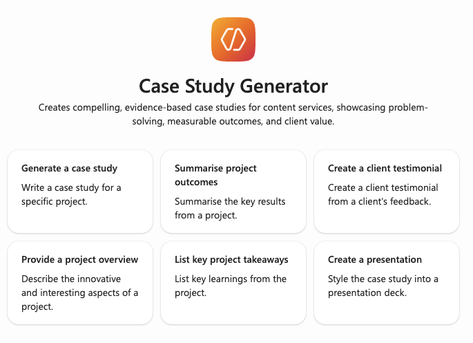 Reusable prompt library for an AI agent