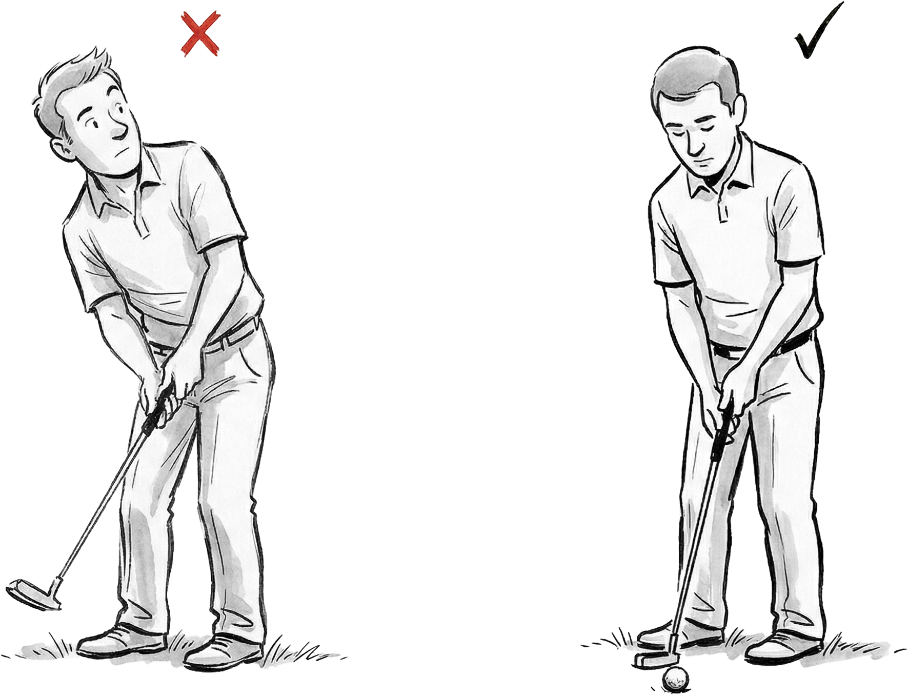 relever la tête trop tôt au putting