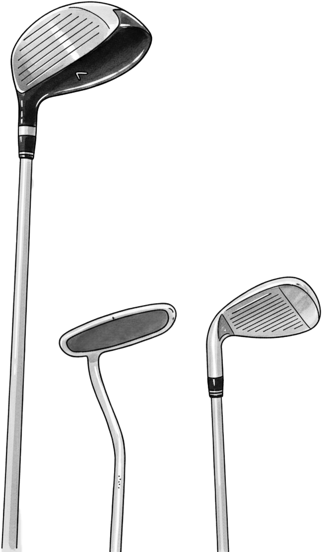 Putter, driver, sandwedge