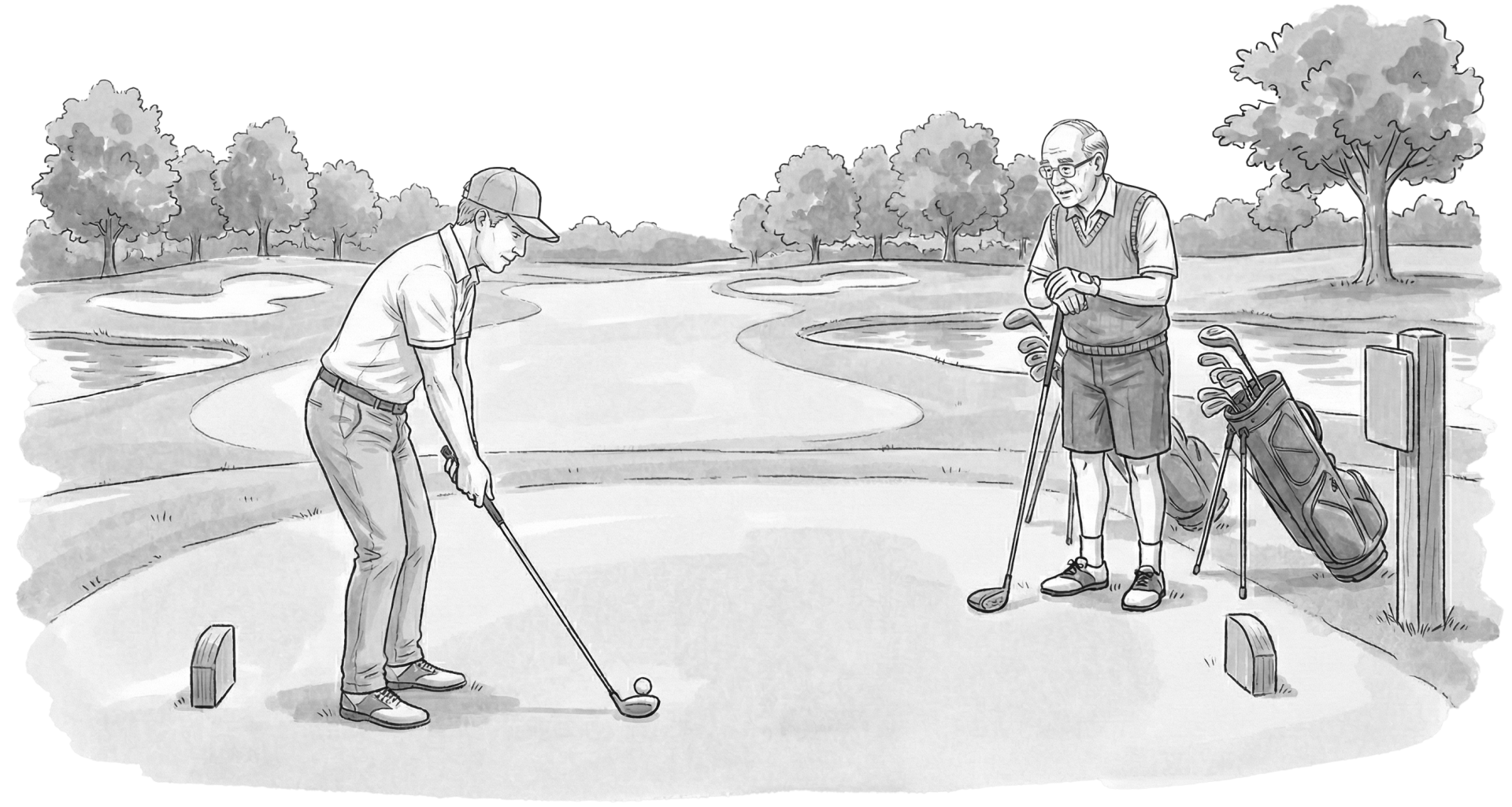 Golfeur adulte et senior