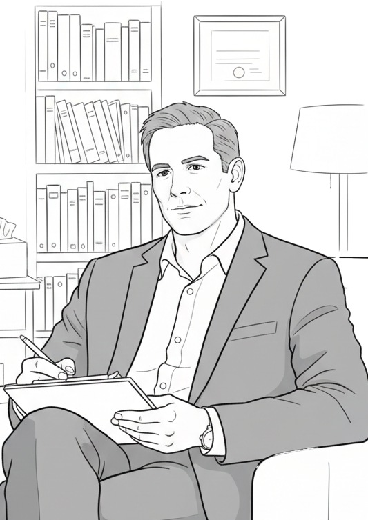 psy dans son cabinet