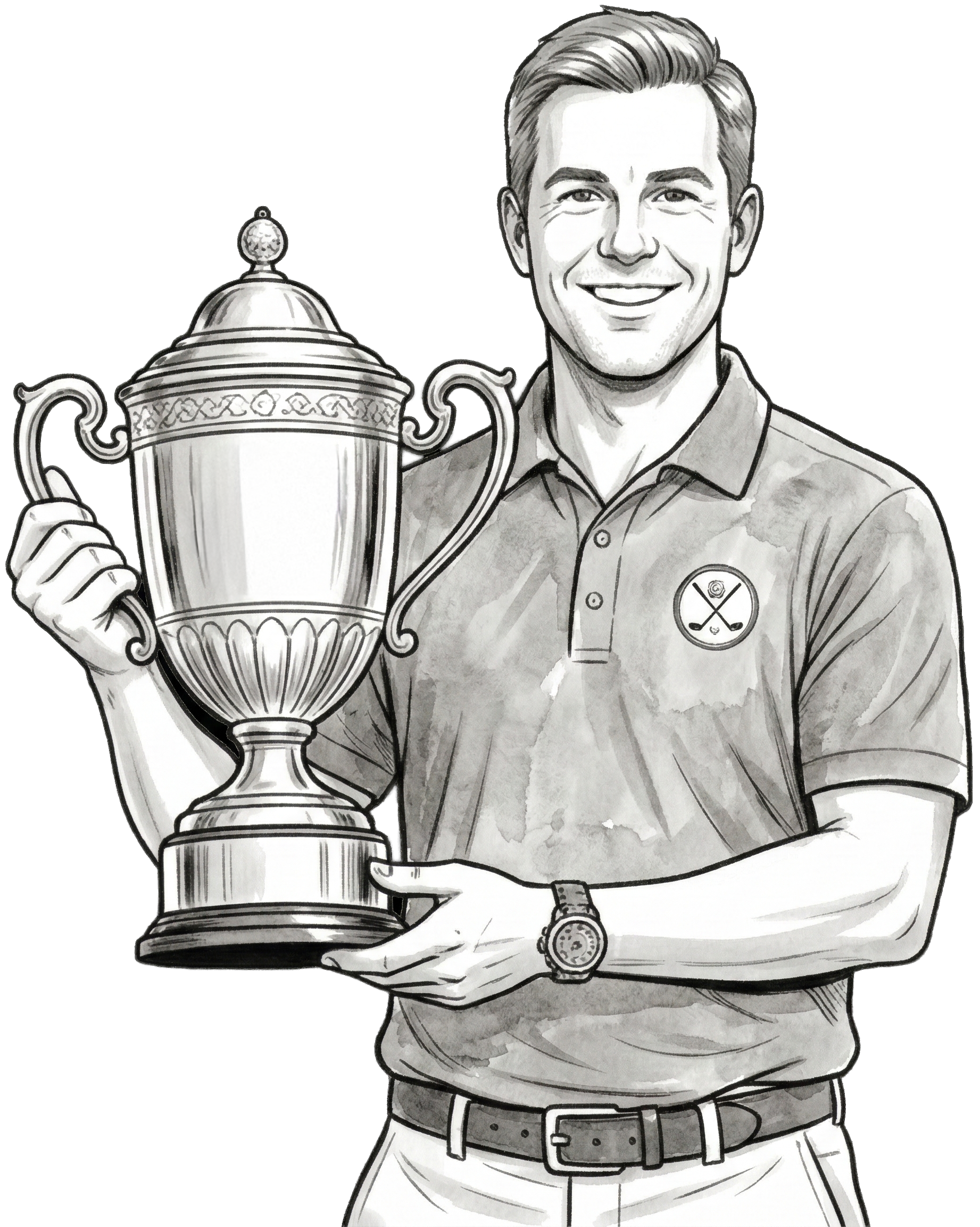 golfeur avec une coupe