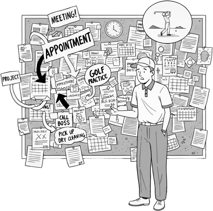 Golfeur qui rêve de jouer au golf