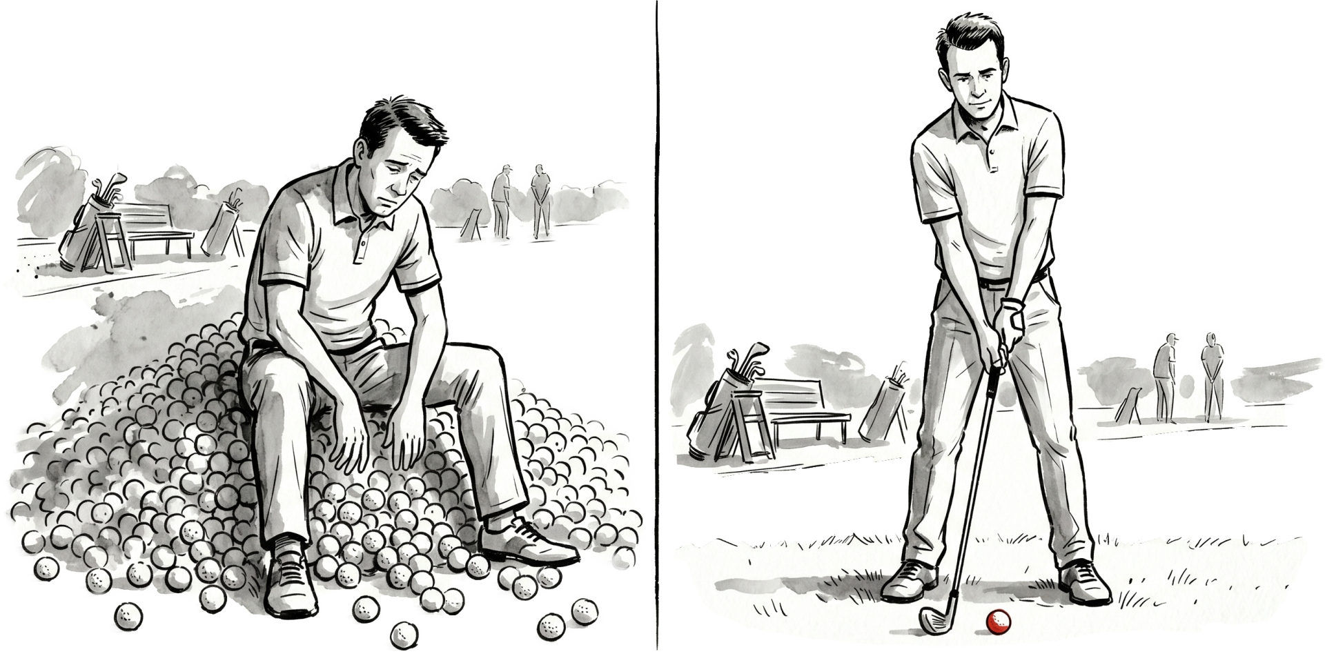 Golfeur avec intention