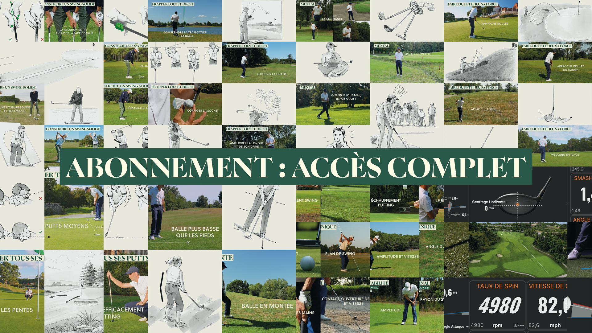 Accès intégral à toutes nos formations de golf en ligne