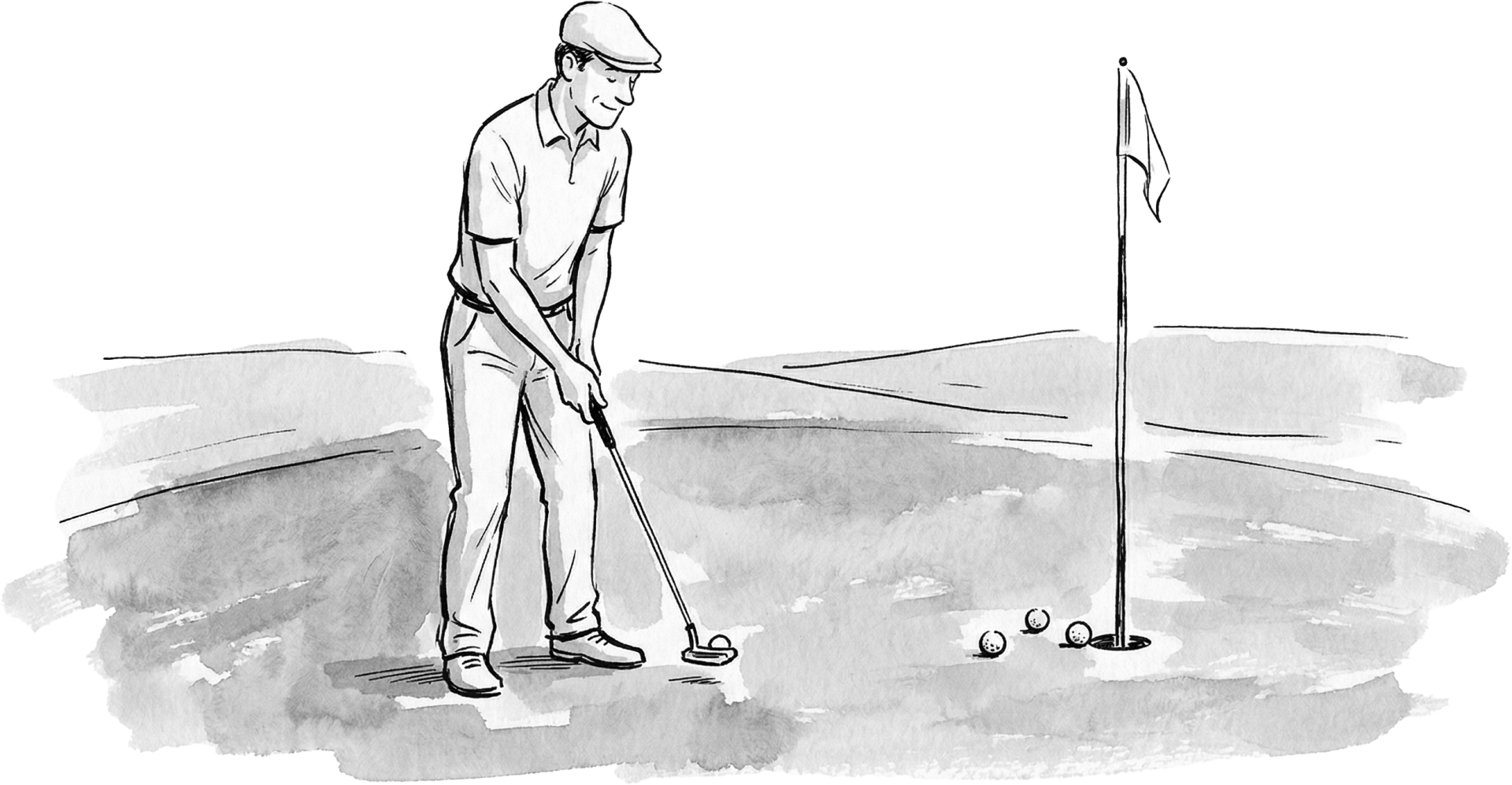 golfeur putting