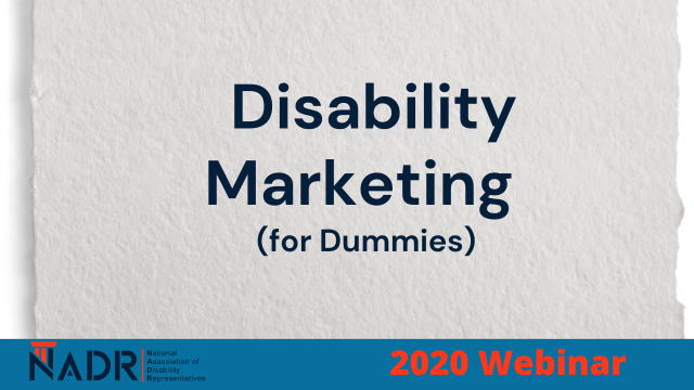 2020 Webinar - Disability Marketing (For Dummies)
