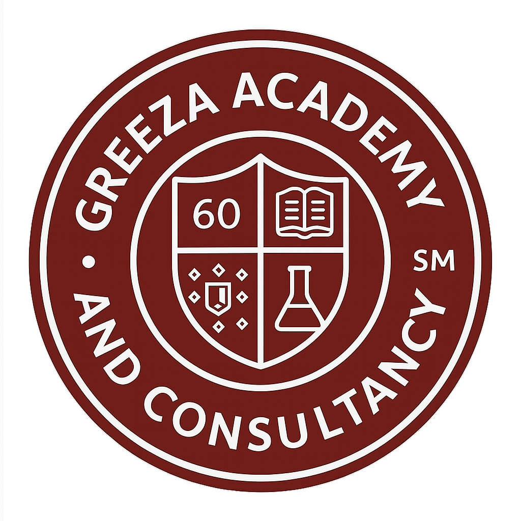 Greeza Academy and Consultancy logo – provider of ISO certification training, ESG advisory, and bilingual executive education programs.