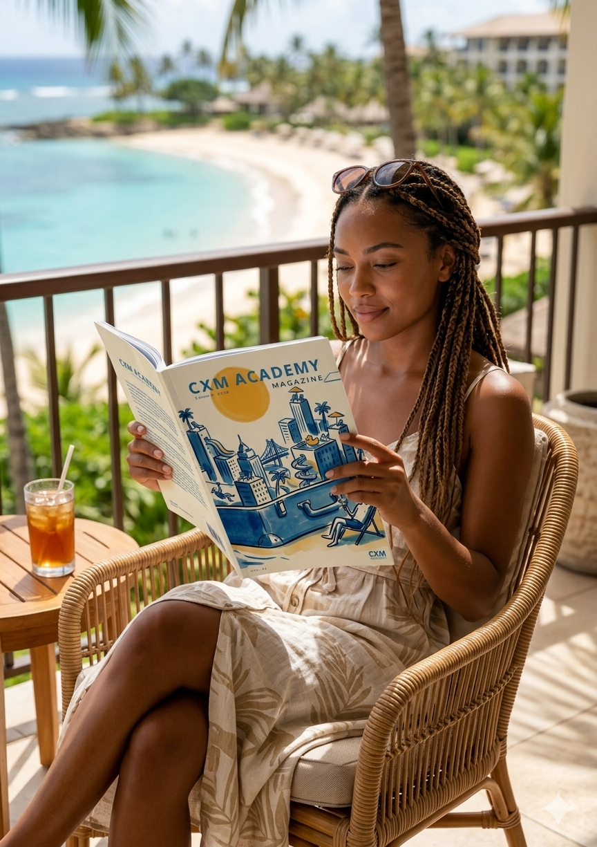 Someone reading CXM Magazine