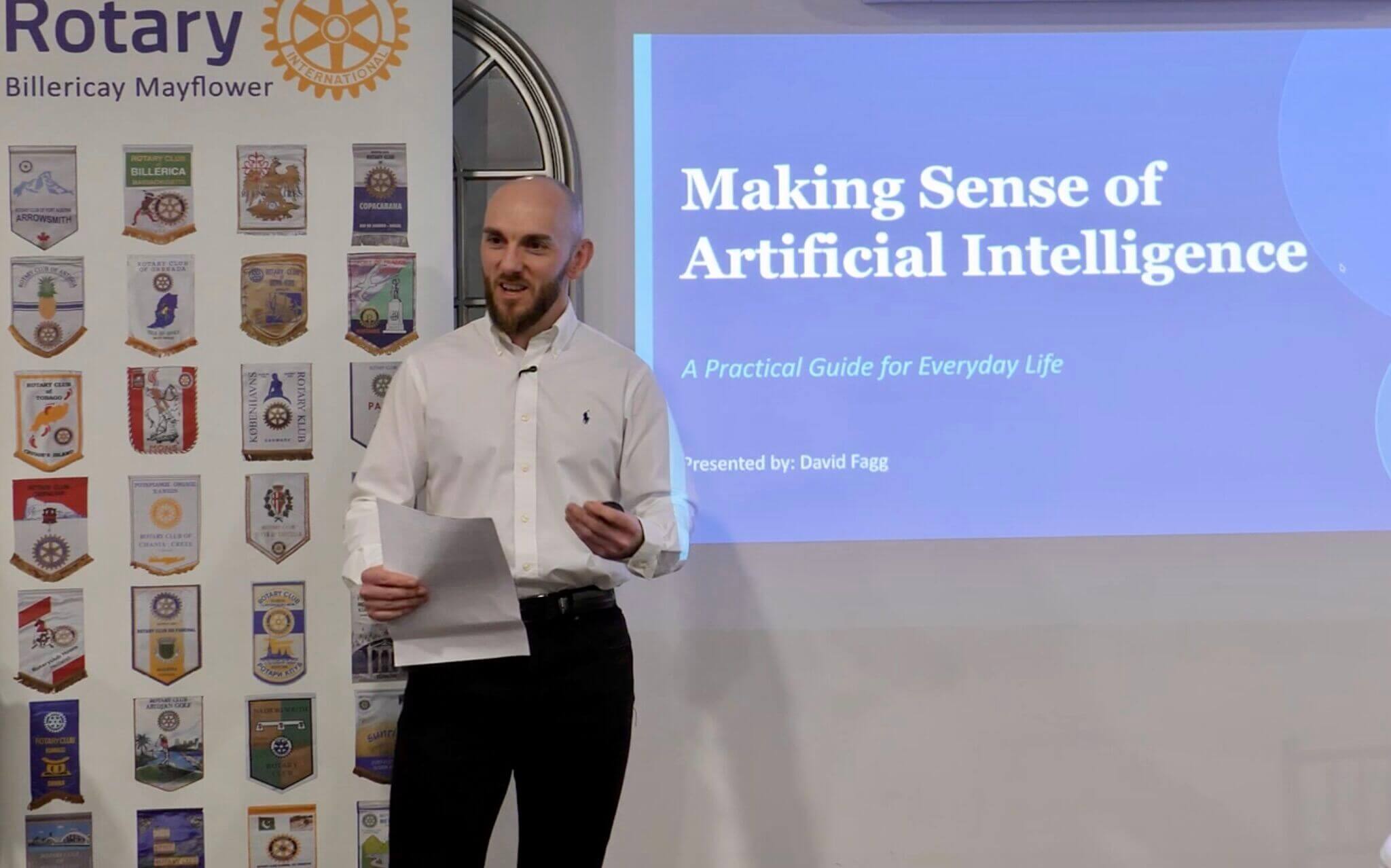 David giving a keynote at a Billericay industry event