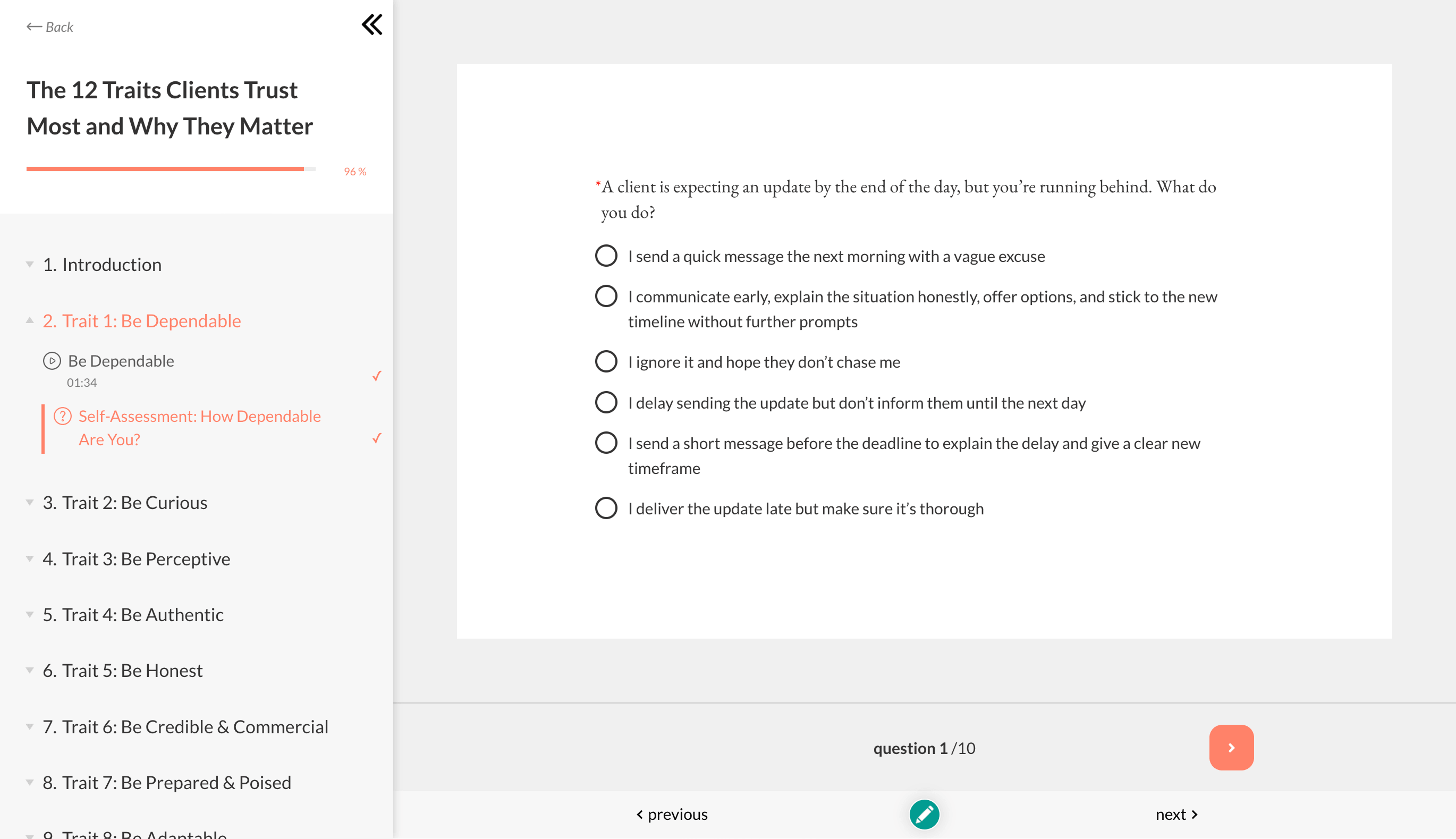 Team challenges screenshot