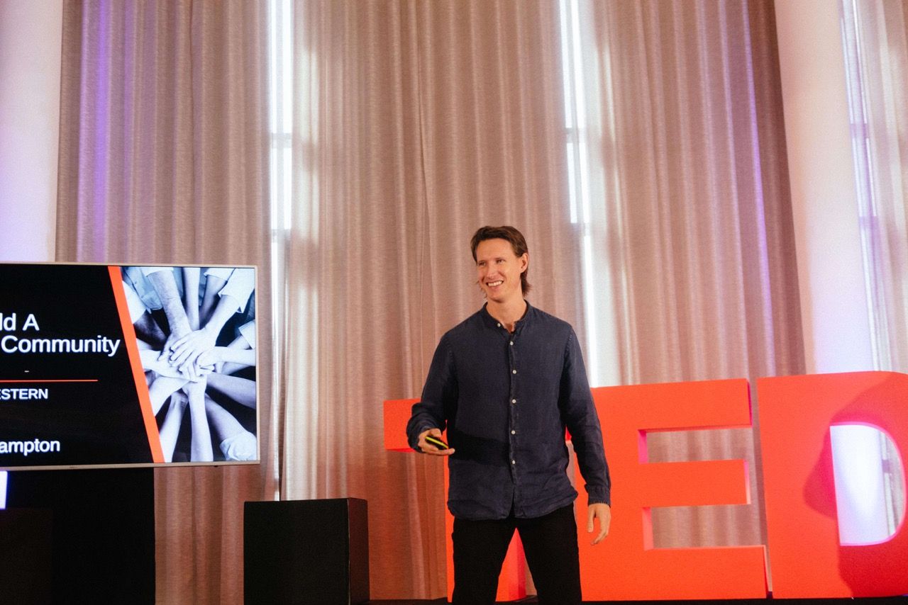 Ben delivering a TED talk on consulting capability