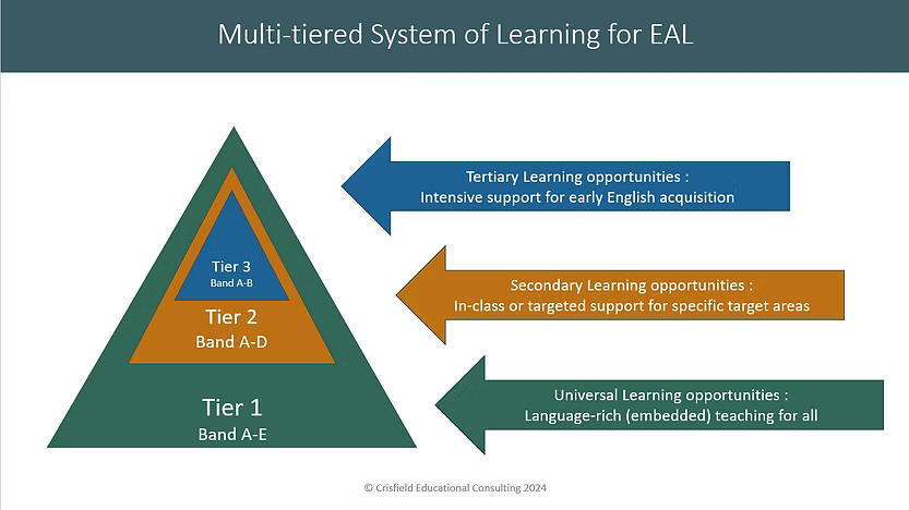 The visual representation of the Multi-tiered System of Learning for EAL (c)