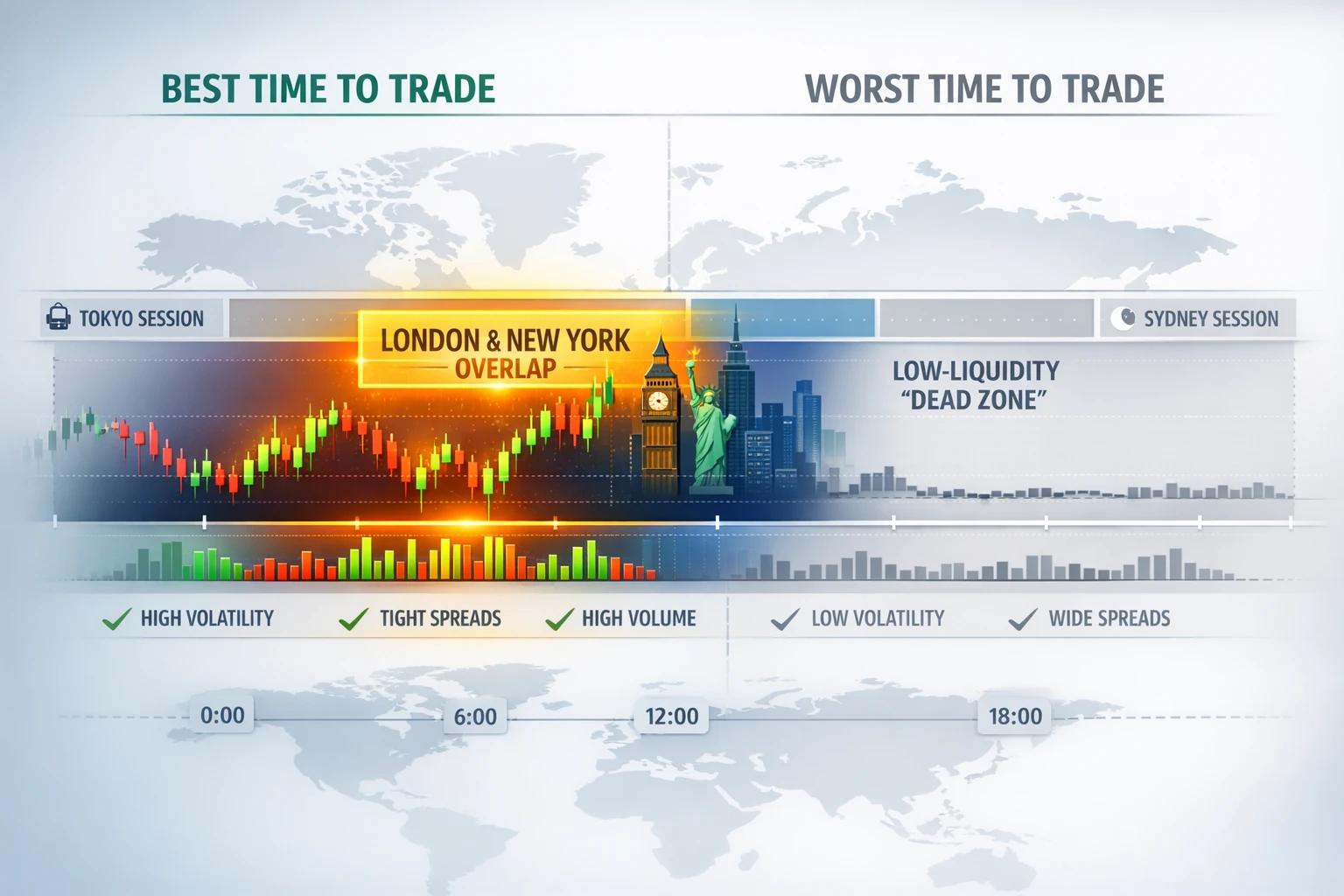 Best and worst times to trade forex based on liquidity and market activity