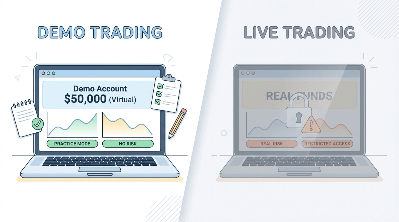 Explanation of what a forex demo trading account is and how it simulates real markets
