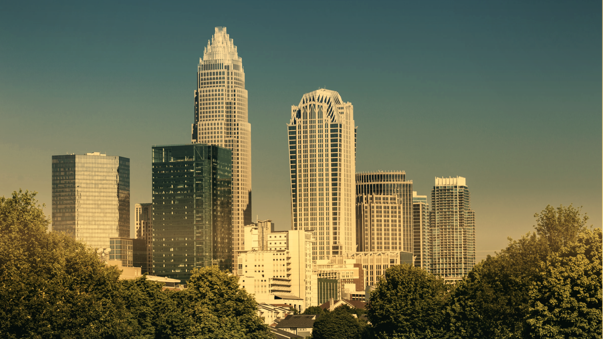 Charlotte, North Carolina skyline at dusk