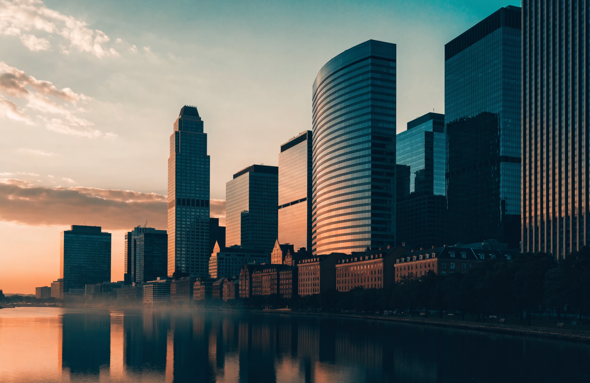 Boston skyline at dusk