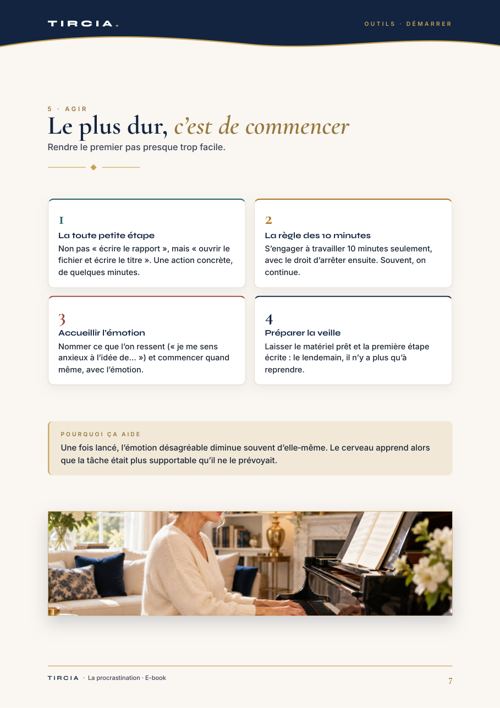 Quatre façons de rendre le premier pas plus facile
