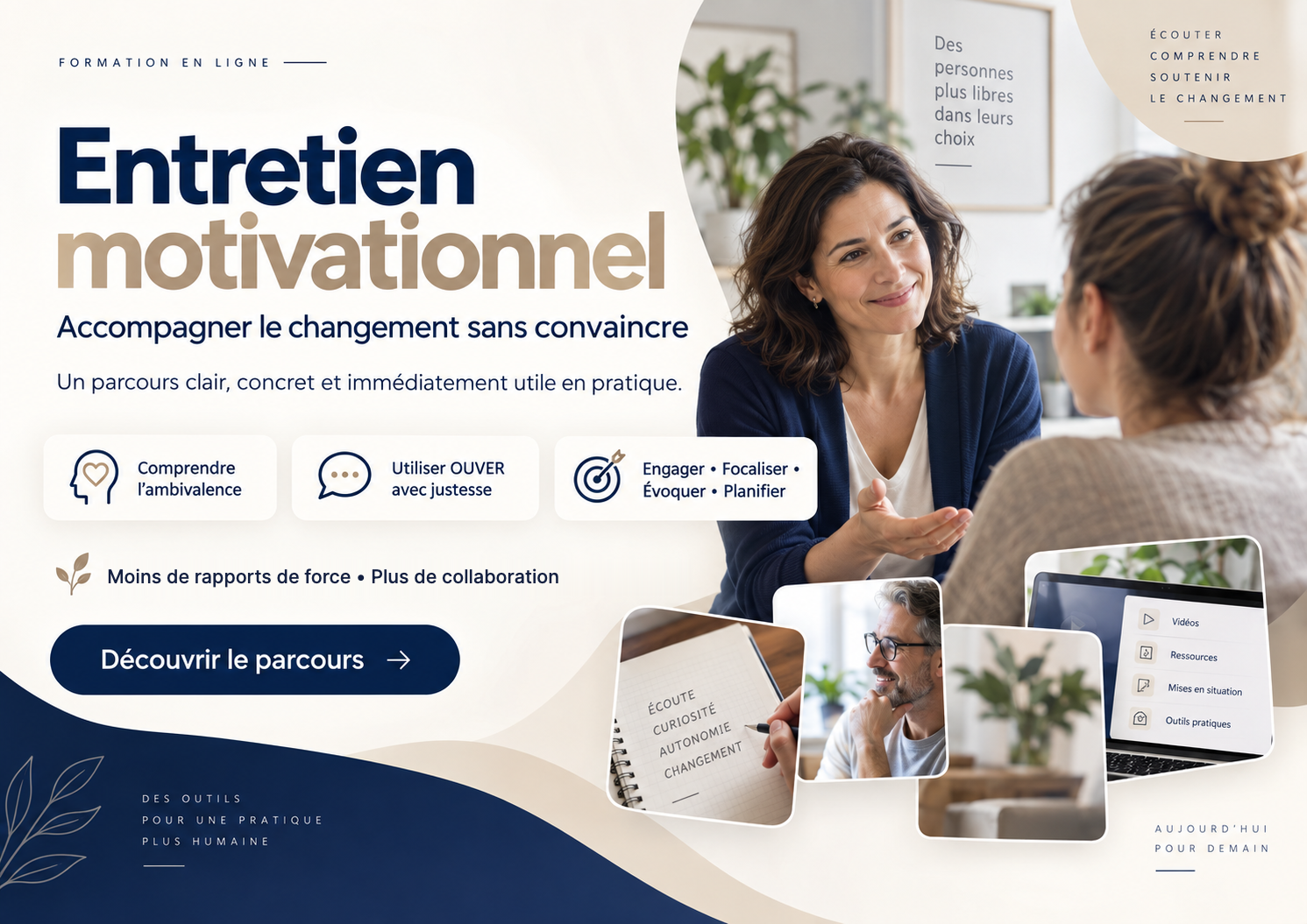 Entretien motivationnel : accompagner le changement sans convaincre, formation en ligne TIRCIA