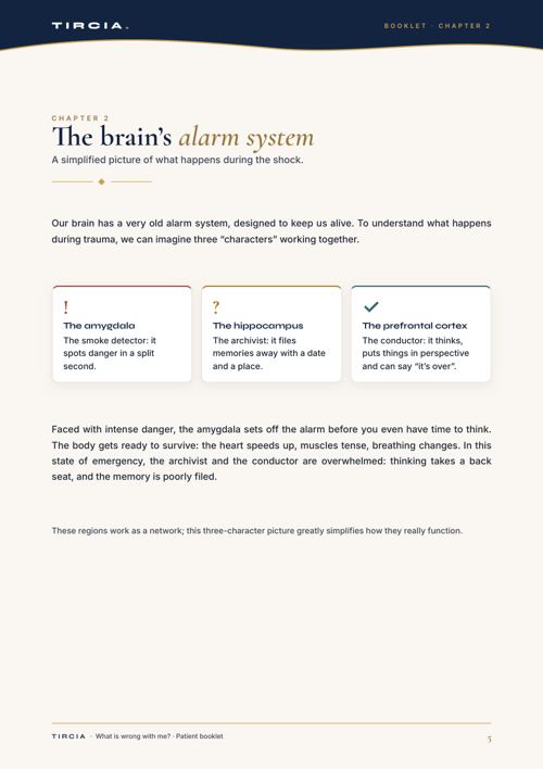 The brain’s alarm system, in three characters