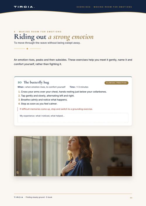 Exercise: the butterfly hug
