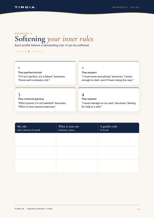 Exercise: softening your inner rules