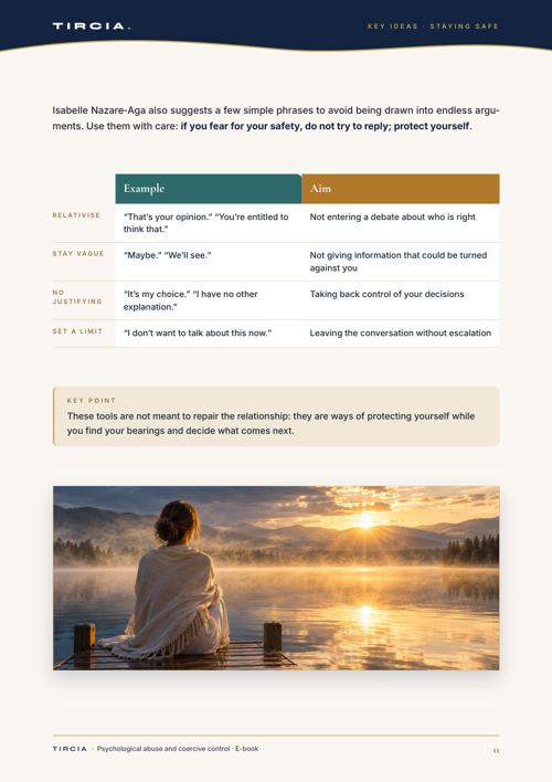 Simple phrases to protect yourself in a conversation