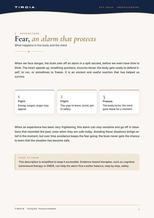 Fear, an alarm that protects: fight, flight, freeze