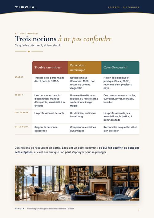 Trois notions à situer : le tableau comparatif