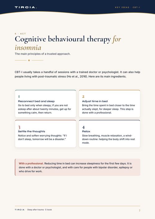 The main ingredients of CBT for insomnia