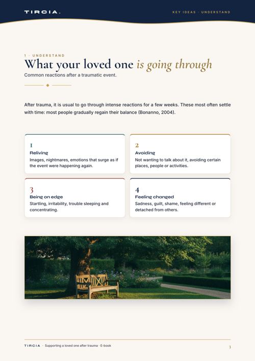 Common reactions after a traumatic event