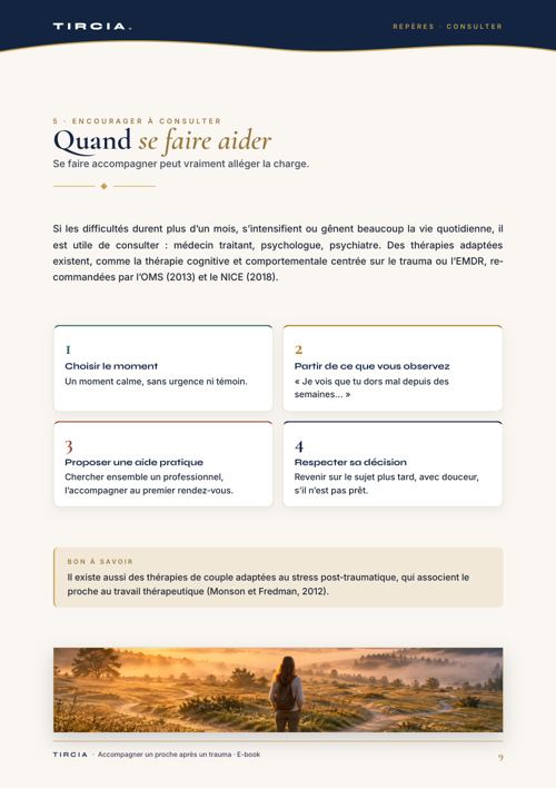 Encourager à consulter, en quatre étapes