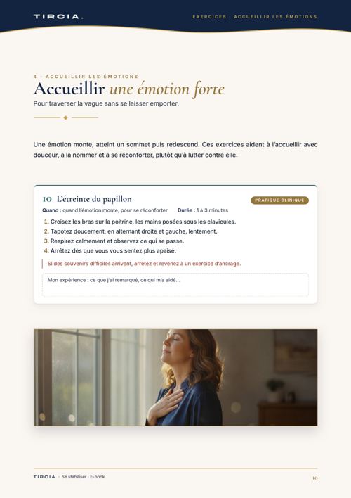 L’étreinte du papillon, pour accueillir une émotion forte