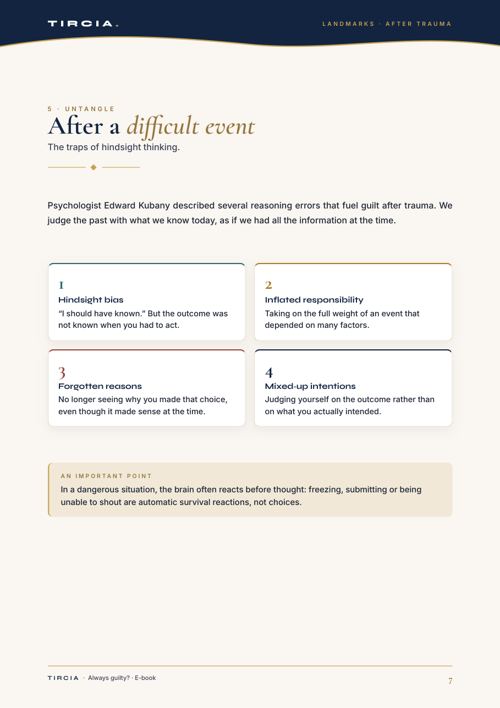 After a difficult event: the traps of hindsight thinking