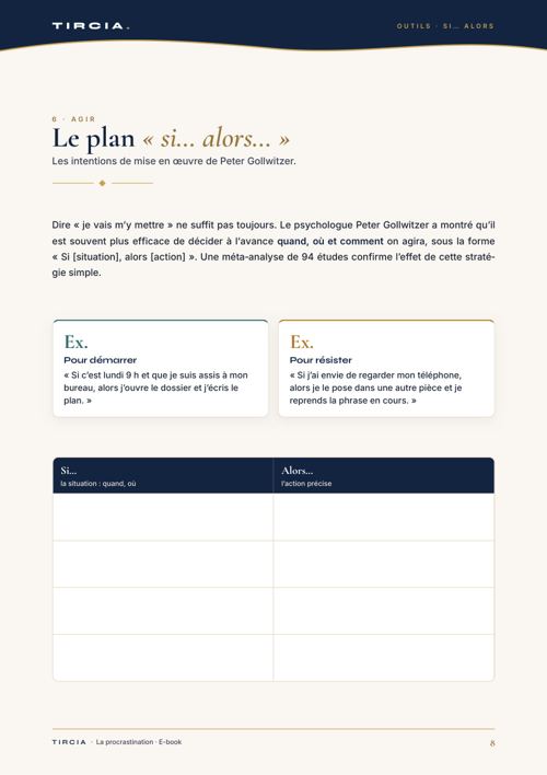 Le plan « si… alors… », avec des exemples