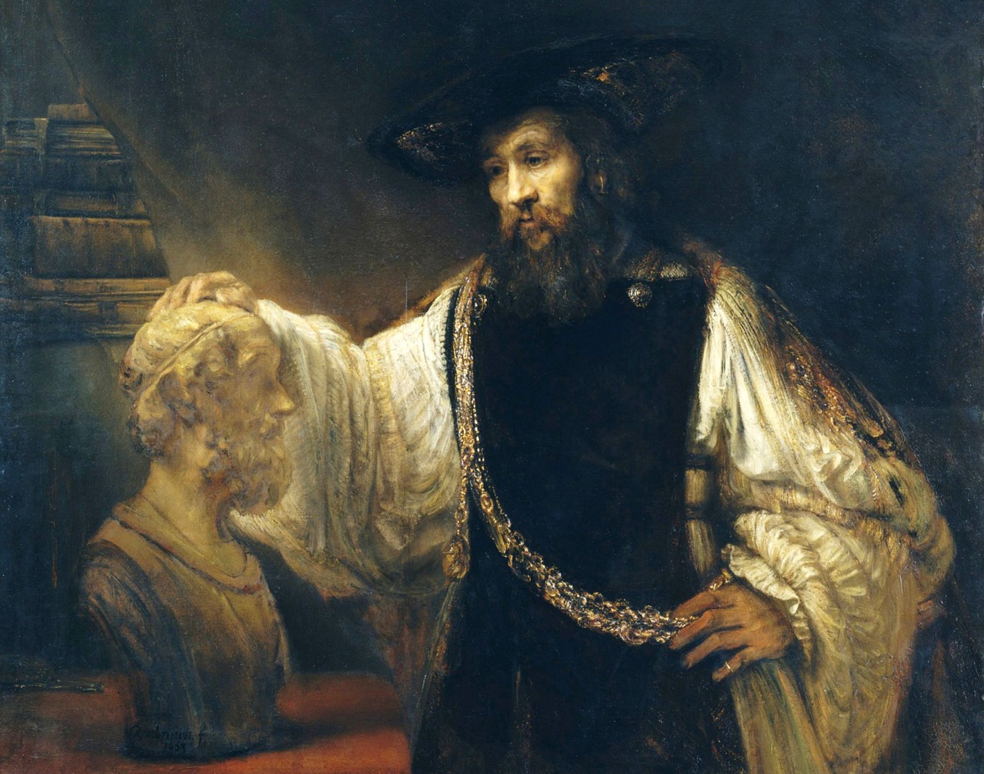 Аристотель с бюстом Гомера. Рембрандт Харменс ван Рейн 1653