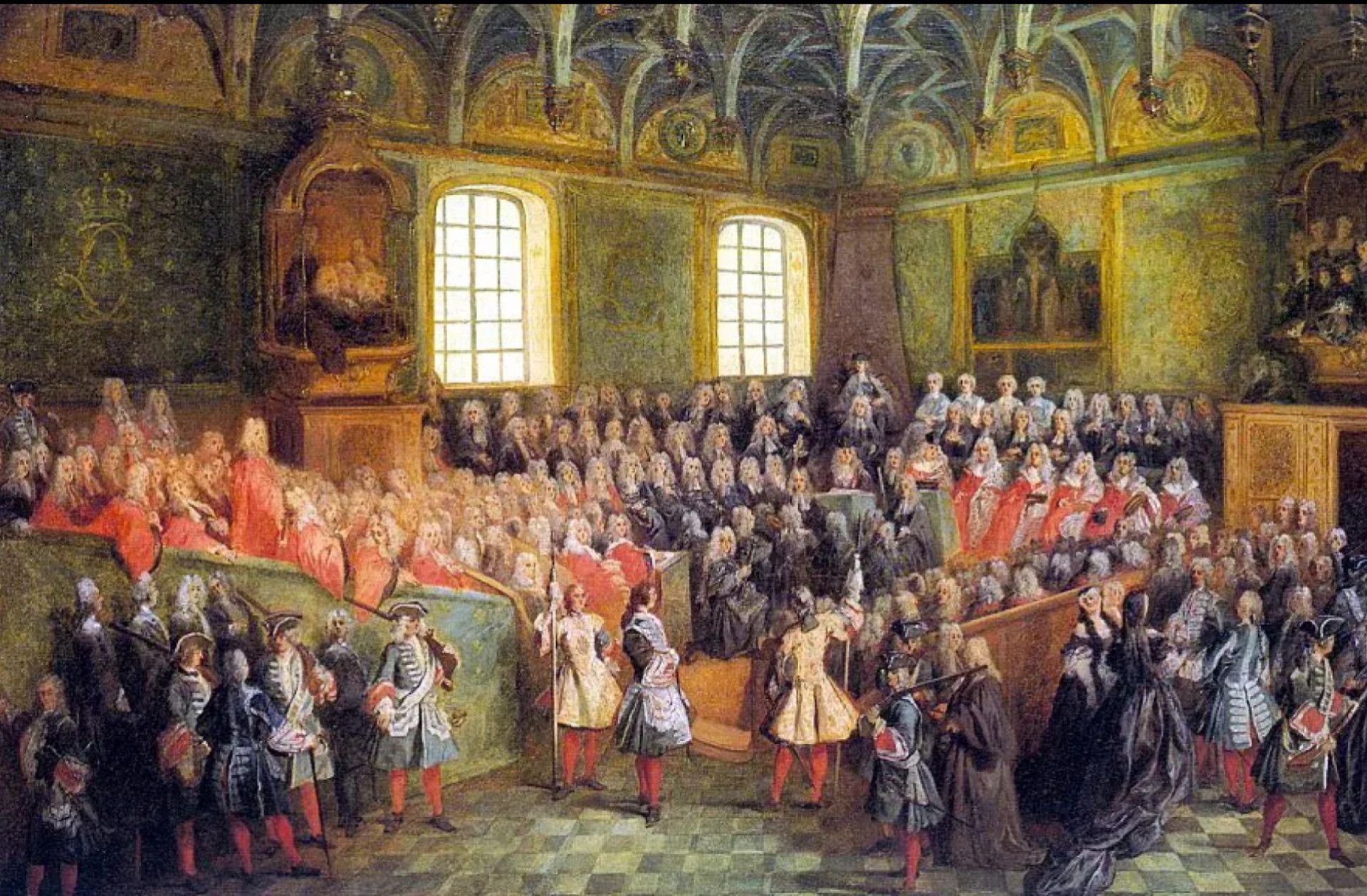Заседание суда в Парижском парламенте в 1723 году
