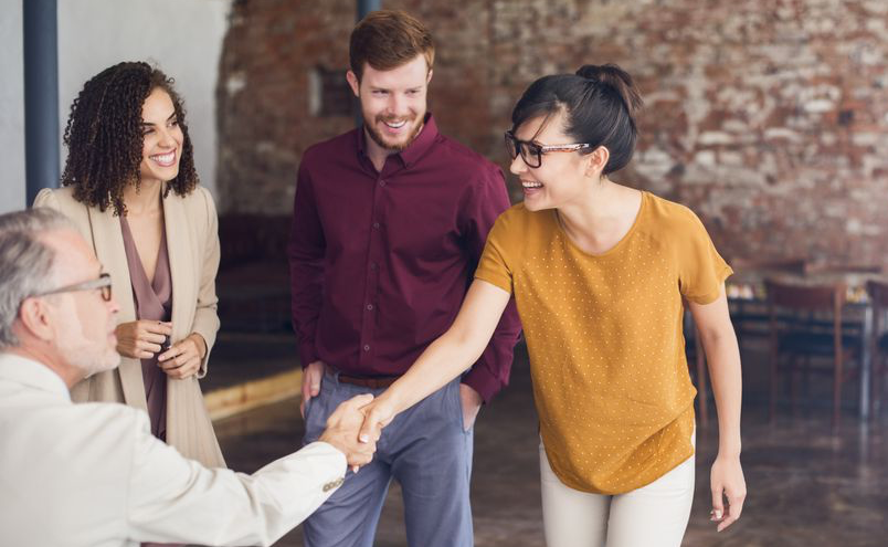 Two people shaking hands