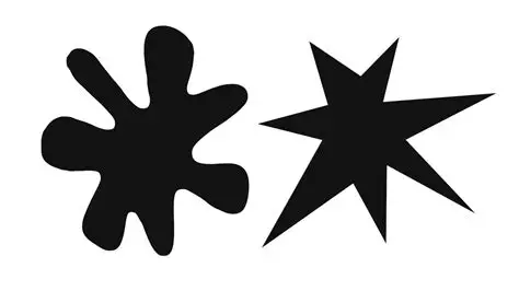 Two abstract shapes: a spiky, jagged star-like form on one side and a soft, rounded blob on the other.