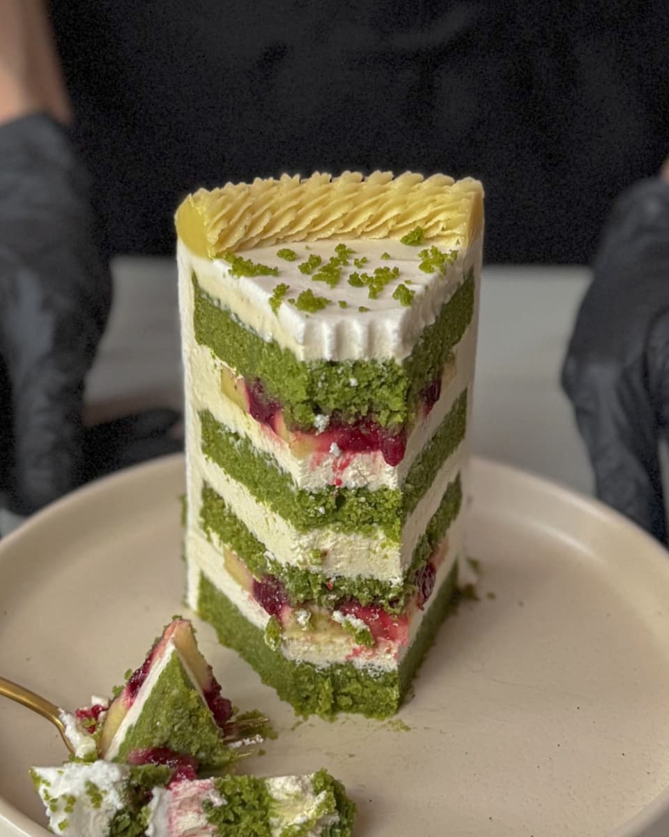 Vegan Spinach-Raspberry-Pineapple Cake – Gluten-Free and Free from Refined Sugar
