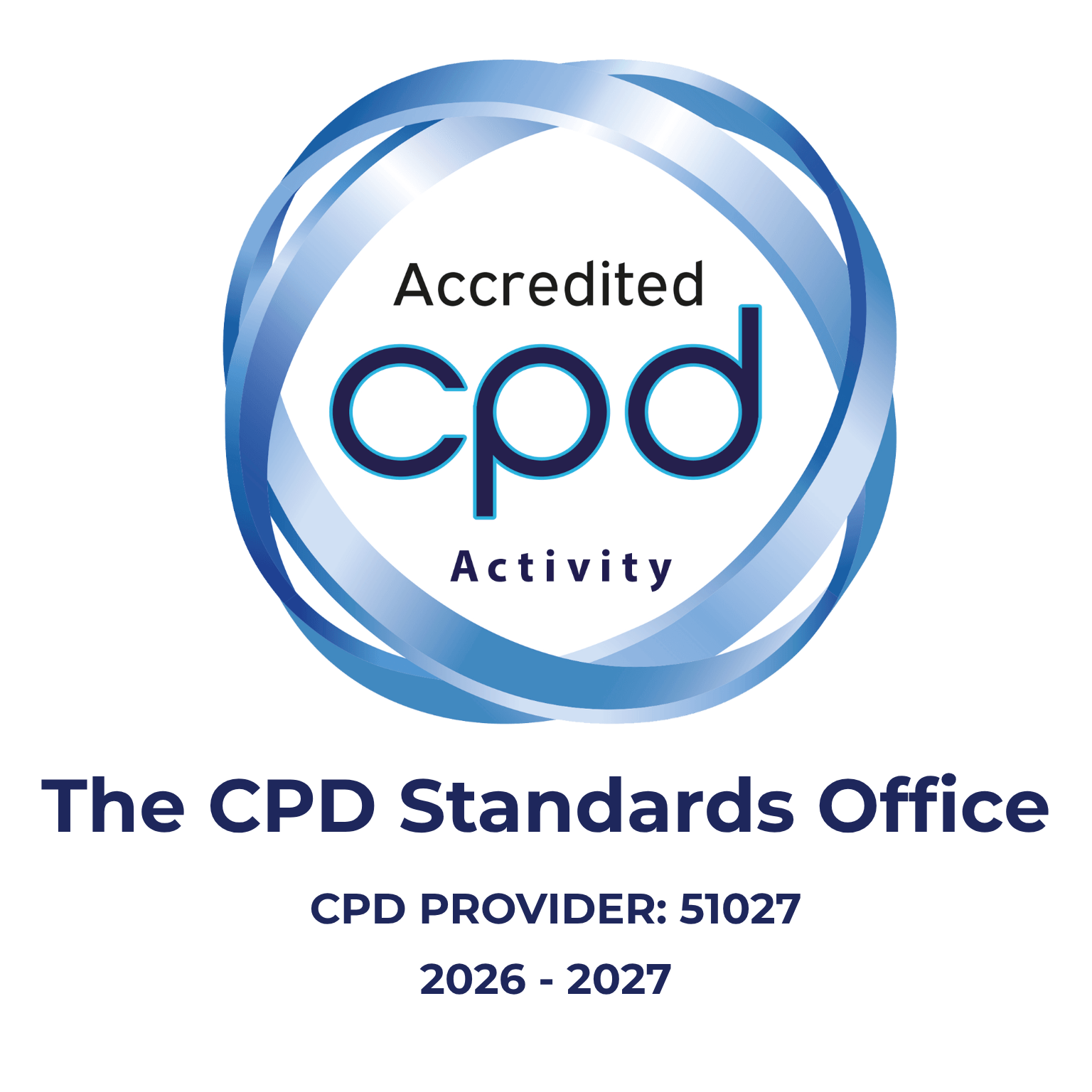 Accredited CPD Activity badge from The CPD Standards Office, PCS provider 51027, 2026 to 2027